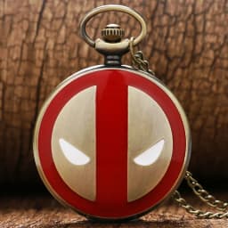 Comic Black Antique Quartz Pocket Watch Cartoon Fob Chain Pendant Clock Cosplay Gifts for Men Women Fans