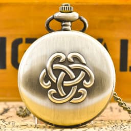 Retro Bronze Steampunk Flip-Top Male And Female Student Gifts Quartz Necklace Celtic Knot Commemorative Pocket Watch