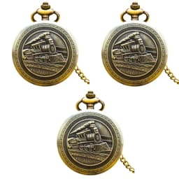 Retro Charm Neutral Fashion Locomotive Carving Quartz Steampunk Pocket Watch Men's and Women's Necklace Pendant Gift