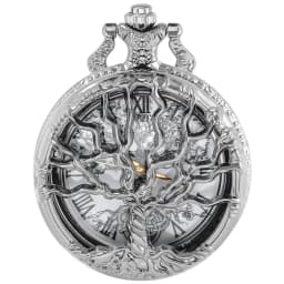 Hollow Tree of Life Design Pocket Watch Roman Numerals Quartz Pocket Watches with Chain Necklace for Men Women