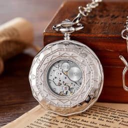 Hexagonal Mechanical Pocket Watch Golden Sliver Bronze Hollow Fob Chain With Box Men Women Lady Watches Mens Vintage Gifts