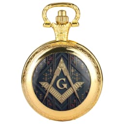 Freemasonry G Logo Pendant Glass Dome Pocket Watch Souvenir Chain Clock Personality Gift for Women Men