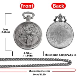 Retro Charm Neutral Handsome Fashion Dragon Group Carving Quartz Pocket Watch Steampunk Men's and Women's Necklace Pendant Gift