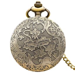 Retro Charm Neutral Octopus Hollow Relief Quartz Pocket Watch Steampunk Men's and Women's Necklace Pendant Gift
