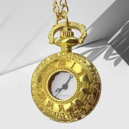 Retro Charm Compact Neutral Fashion Roman Digital Quartz Steampunk Pocket Watch Women's and Men's Necklace Pendant Gift