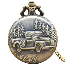 Vintage Bronze Clamshell Vintage Car Cameo Necklace Quartz Pocket Watch Gifts Are Common For Male And Female Students