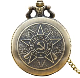Retro Charm Neutral Fashion Soviet Arabic Numerals Literal Quartz Steampunk Pocket Watch Men's and Women's Necklace Pendant Gift