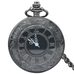 Retro Charm Neutral Fashion Hollow Roman Digital Carving Quartz Pocket Watch Steampunk Men's and Women's Necklace Pendant Gift