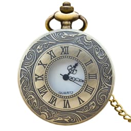 Retro Charm Neutral Fashion Hollow Roman Digital Carving Quartz Pocket Watch Steampunk Men's and Women's Necklace Pendant Gift