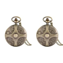 Bronze gear design Quartz pocket watch Unisex fashion Arabic digital men's Watch Necklace Pendant timepiece gift