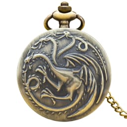Retro Charm Neutral Fashion Three Headed Dragon Carving Quartz Steampunk Pocket Watch Men's And Women's Necklace Pendant Gift
