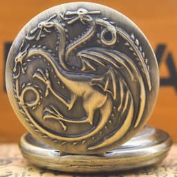 Retro Charm Neutral Fashion Three Headed Dragon Carving Quartz Steampunk Pocket Watch Men's And Women's Necklace Pendant Gift