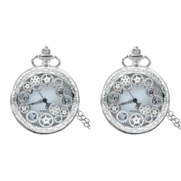 Retro Charm Neutral Fashion Hollow Gear Carving Quartz Steampunk Pocket Watch Men's and Women's Necklace Pendant Gift