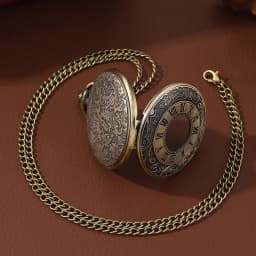 2026 Vintage Bronze Romantic English Vintage Classic Pattern Pocket Watch Roman Numerals Antique Pocket Watch Father's Day Gift