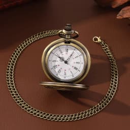 2026 Vintage Bronze Romantic English Vintage Classic Pattern Pocket Watch Roman Numerals Antique Pocket Watch Father's Day Gift