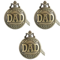 Retro Charm Neutral Fashion Hollow Dad Carving Quartz Steampunk Pocket Watch Necklace Pendant Gift for Father