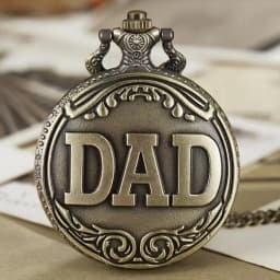 Retro Charm Neutral Fashion Hollow Dad Carving Quartz Steampunk Pocket Watch Necklace Pendant Gift for Father