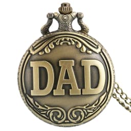 Retro Charm Neutral Fashion Hollow Dad Carving Quartz Steampunk Pocket Watch Necklace Pendant Gift for Father