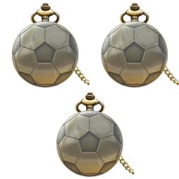 Retro Charm Neutral Fashion Football Carving Quartz Pocket Watch Steampunk Men's and Women's Necklace Pendant Gift