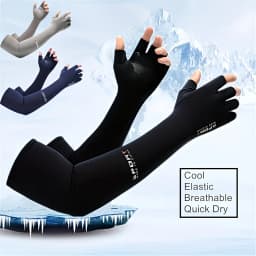 Summer Sun Protection Sleeves Breathable Quick Drying Fishing Cycling Arm Covers Cooling Driving Running Sports Arm Sleeves