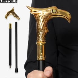 Gold & Black Eagle-Head Men's Luxury Walking Stick Women Fashion Elegant Decorative Canes Vintage Party Accessory for Gentlemen