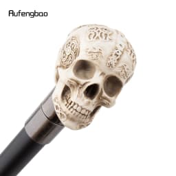 White Resin Skull Monster Head Walking Cane Fashion Decorative Steel Stick Gentleman Elegant Cosplay Cane Knob Crosier 94cm
