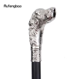 White Loyal Dog Head Walking Cane Fashion Decorative Walking Stick Gentleman Elegant Cosplay Cane Knob Crosier 93cm