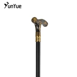 Black Gold Bears Metals Carving Walking Cane Gentleman Collections Fashion Elegant Walking Stick Cosplay Film Props Party Cane