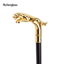Gold Luxury Leopard with Tail Fashion Walking Stick for Party Decorative Walking Cane Elegant Crosier Knob Walking Stick 93cm