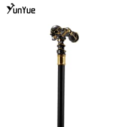 Black Gold Skull Steampunk Walking Cane Fashion Decorative Walking Stick Cospaly Gothic Vintage Party Fashionable Walking Cane