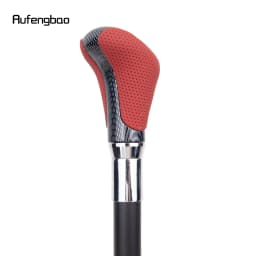 Red Black Leather White Walking Cane Fashion Decorative Walking Stick Gentleman Elegant Cosplay Cane Crosier 94cm