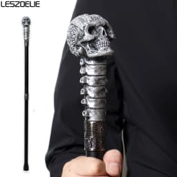 Luxury Resin Skull Head Handle Walking Stick Vintage Fashion Decorative Cane for Men And Women Metal Walking Stick