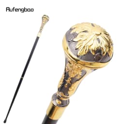 Golden Black Luxury Round Leaf Handle Fashion Walking Stick For Party Cane Elegant Deluxe Box 95cm Performance Stage Cane