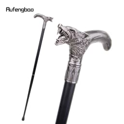 Wolf Head Biting Walking Cane Fashion Decorative Walking Stick Gentleman Elegant Cosplay Cane Knob Crosier 93cm