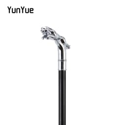 White Luxury Cheetah Handle Fashion Walking Stick for Party Man Elegant Fashion Vintage Hand Cane Lady Dress Matching Cane