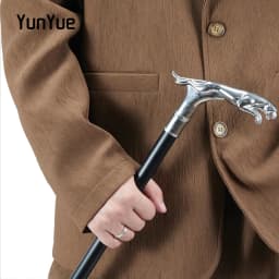 White Luxury Cheetah Handle Fashion Walking Stick for Party Man Elegant Fashion Vintage Hand Cane Lady Dress Matching Cane