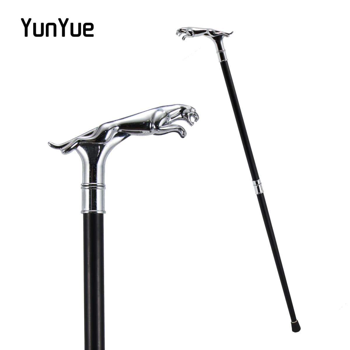 White Luxury Cheetah Handle Fashion Walking Stick for Party Man Elegant Fashion Vintage Hand Cane Lady Dress Matching Cane