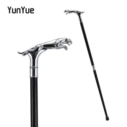 White Luxury Cheetah Handle Fashion Walking Stick for Party Man Elegant Fashion Vintage Hand Cane Lady Dress Matching Cane