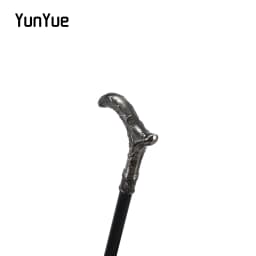 Silvery Plum Blossom Flower Metal Walking Stick Gentleman Collections Fashion Elegant Walking Stick Cosplay Film Props Cane