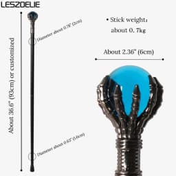10 Colors 93cm Luxury Crystal Ball Walking Stick Man Woman Fashionable Canes with Evil Dragon Claws for Party Decorative Stick