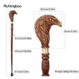 Brown Eagle Head Wooden Fashion Walking Stick Decorative Stick Cane Halloween for Cosplay and Parties, for Cosplay & Party 93cm