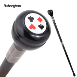 Black Resin Round Poker Crosier Performance Stage Walking Cane Decorative Cane for Cosplay and Parties Walking Stick