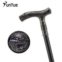 Silvery Male Eagle Head Flower Relief Walking Cane Gentleman Fashion Elegant Walking Stick Cosplay Film Props Party Walking Cane