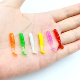 DUODUOYU 50PCS Small fishing paddle tail soft bait 25mm/35mm Isca Artificial jig mini little fish bait fishing multicolor Tackle