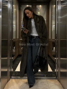 Neo Mint Winter Warm Fluffy Gradient Eco Fur Jacket Women Luxury Long Faux Fox Fur Coat Street Furry Outerwear Overcoat