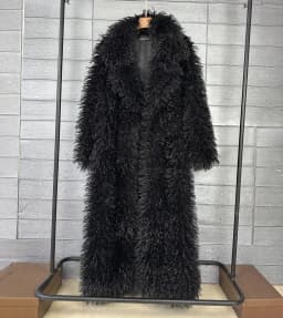 DEAT 2026 Autumn Winter New Fashion Beach Wool Faux Fur Coat For Women Suit Collar Solid Color Long Overcoat Female 11A07448