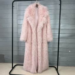 DEAT 2026 Autumn Winter New Fashion Beach Wool Faux Fur Coat For Women Suit Collar Solid Color Long Overcoat Female 11A07448