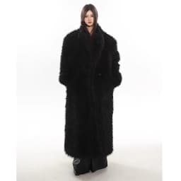 Women's wool fur coat artificial fox fur long fur coat winter warm plus long thick plush trench coat