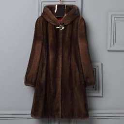 Winter women's new mink coat long hooded casual warm jacket