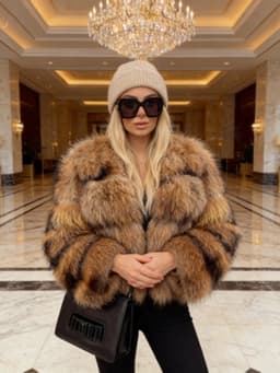Fashion Faux Fur Short Coat Women's Brown Beige Contrast Color Long Sleeve Warm Winter Jacket 2026 Spring New Casual Outerwear